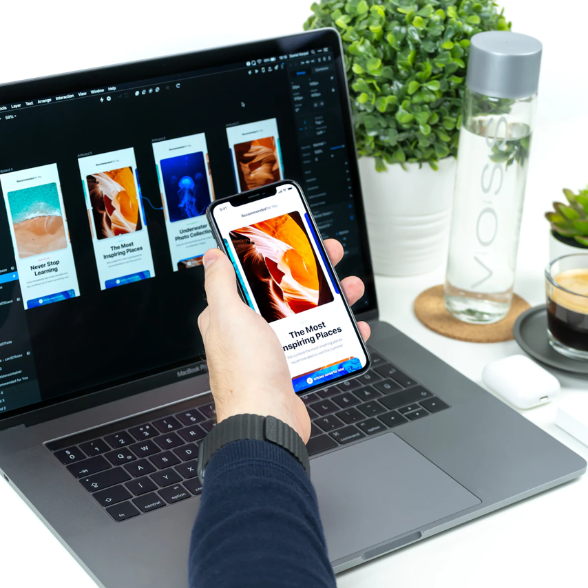Projekt interfejsu strony internetowej — układ, kolory i typografia dobrane do marki